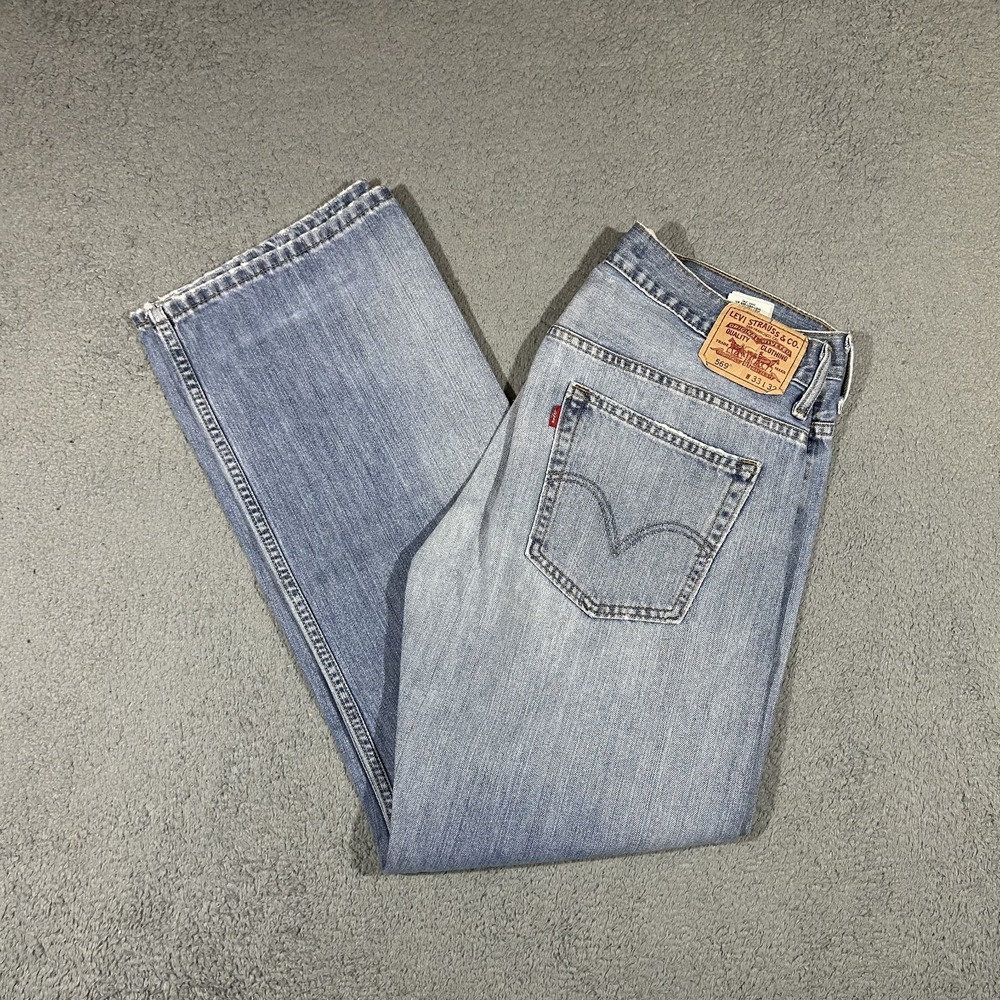 Levi's 569 Loose Straight Leg Jeans Mens 33x32 Light Wash Blue Denim #3969